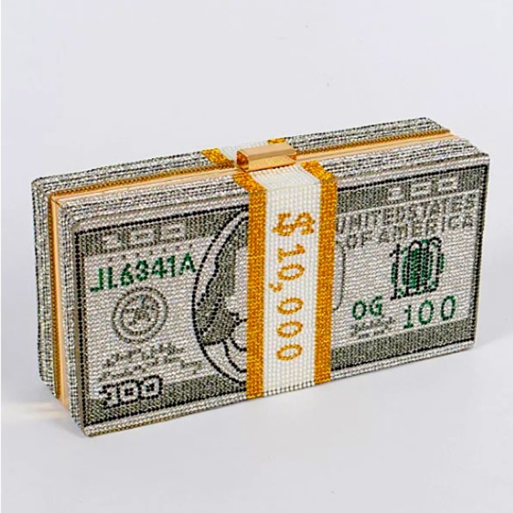 Rhinestone Cash Clutch